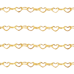 Componenti in acciaio inossidabile catena a rol&ograve; a forma di cuore oro
