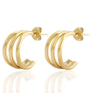 Orecchini in acciaio inossidabile a cercio oro