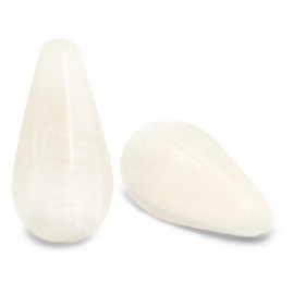 Perline Polaris Elements a forma di goccia Mosso lucida bianco olio mandorle