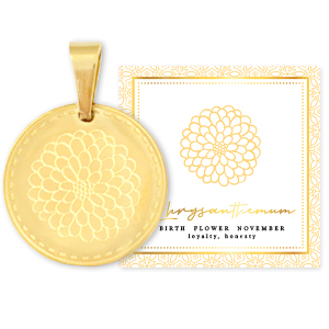 Mix & Match ciondoli in acciaio inossidabile 15 mm Birth flower November-Chrysant oro