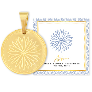 Mix & Match ciondoli in acciaio inossidabile 15 mm Birth flower September-Aster oro