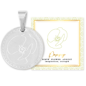 Mix & Match ciondoli in acciaio inossidabile 15 mm Birth flower August-Poppy argento