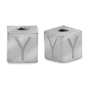 Perline in acciaio inossidabile lettera Y argento