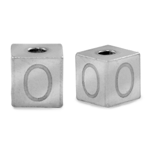 Perline in acciaio inossidabile lettera O argento