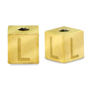 Perline in acciaio inossidabile lettera L oro