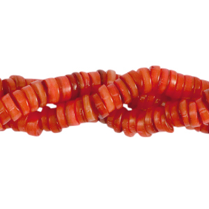 Perline di conchiglia 7mm rondella rosso corallo