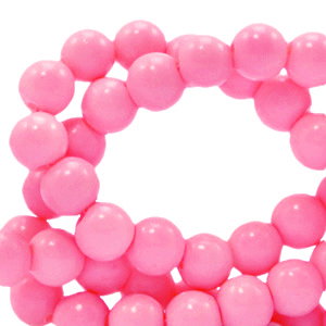 Perline di vetro 6 mm opache rosa neon 