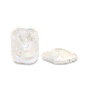 BQ Perle di acqua dolce rettangolo bianco naturale