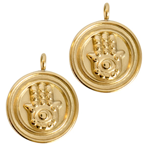 Ciondoli in acciaio inossidabile mano di Hamsa oro