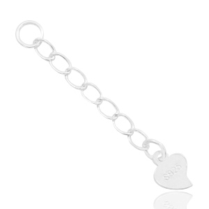 Componenti in argento 925 allungatrice con cuore argento