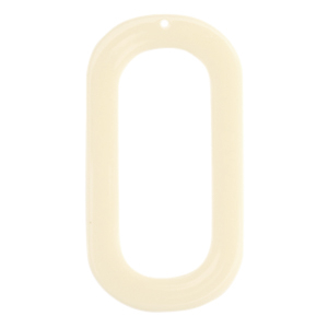 Pendenti in resina ovale e rettangolo biancastro