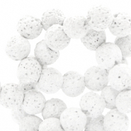 Perline in pietra naturale 6 mm pietra lavica opaca Bianco