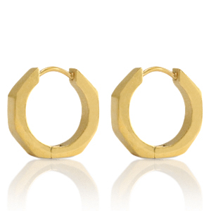 Orecchini in acciaio inossidabile a cercio 16mm oro