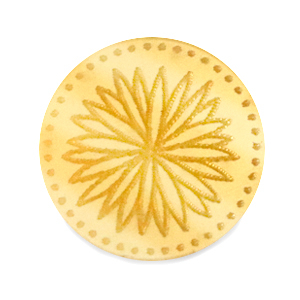 Cabochon Plexx 20mm Fiore di nascita Settembre-Aster oro