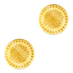Cabochon Plexx 12mm Fiore di nascita Settembre-Aster oro