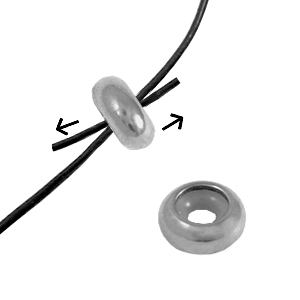 Componenti in acciaio inossidabile chiusura con perline scorrevoli 8x4mm argento