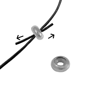 Componenti in acciaio inossidabile chiusura con perline scorrevole 6x3mm argento