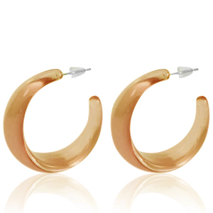 Orecchini alla moda a cerchio marrone delicato