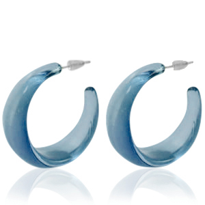 Orecchini alla moda a cerchio blu jeans