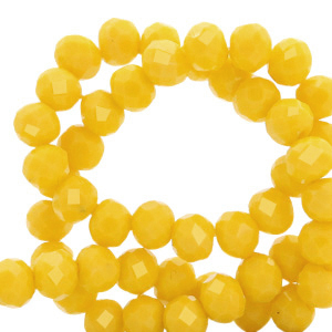 Perline sfaccettate 4x3mm rondella giallo lampeggiante-effetto perlato