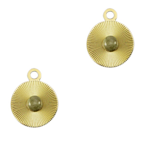 Ciondoli in acciaio inossidabile 12mm con pietra naturale oro-grigio orizzonte