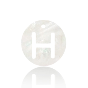 Pendenti di conchiglia prodotti speciali lettera H bianco (colore naturale)