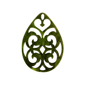 Pendenti in resina a forma di goccia in stile barocco verde oliva scuro