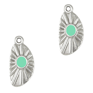 Ciondoli di metallo DQ irregolare argento antico-blu veraman (privo di nichel)