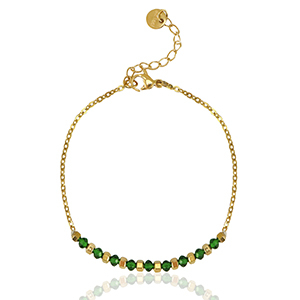 Bracciali in acciaio inossidabile blu smeraldo-oro