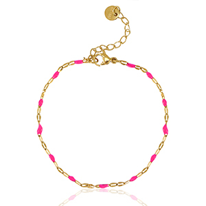 Bracciali in acciaio inossidabile rosa fucsia neon-oro