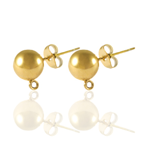 Orecchini in acciaio inossidabile con anellino 6mm oro