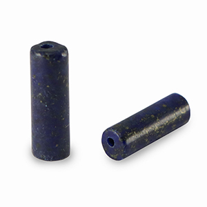 Perline in pietra naturale Lapislazzuli tubo blu scuro