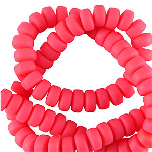 Perline di polimero rondella 7mm rosa corallo neon
