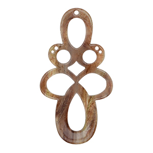 Pendenti in resina barocco glitterato multicolore marrone