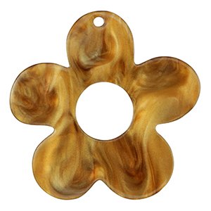 Pendenti in resina fiore arancione raccogliere-marrone