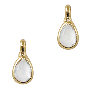 Pendenti di vetro Crystal Glass goccia cristallo-oro