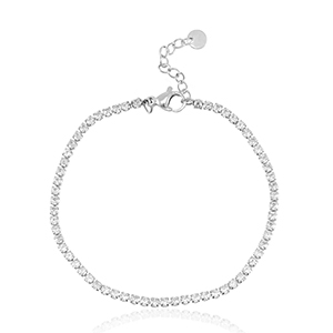 Bracciali in acciaio inossidabile argento-cristallo