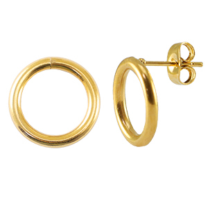 Componenti in acciaio inossidabile orecchini 14mm oro