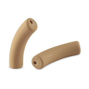 Perline in acrilico tubo opaca marrone crema