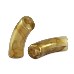 Perline in acrilico tubo lucida marrone oro