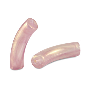 Perline in acrilico tubo lucida rosa vintage oro