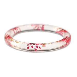 Braccialetti alla moda con fiori secchi rosso rabarbaro-oro