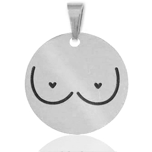 Ciondoli in acciaio inossidabile seni argento