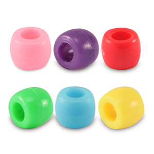 Perline in acrilico rondella 6mm multicolore