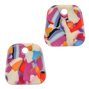 Pendenti in resina trapezio coriandoli multicolori