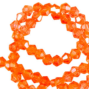 Perline sfaccettate bicone 6mm arancio vivace
