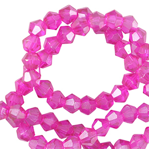 Perline sfaccettate bicone 4mm rosa neon
