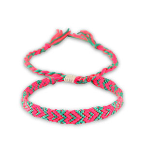 Braccialetti alla moda rosa neon-verde turchese