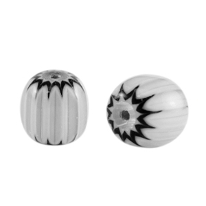 Perline Millefiori tubo grigio chiaro