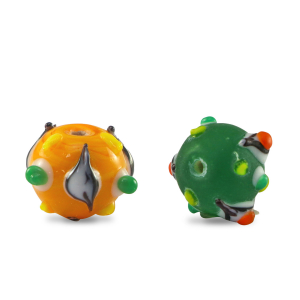 Perline di vetro dipinte a mano pois multicolore